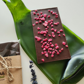 Малиновый шоколад темный  66% 80гр, ДБС